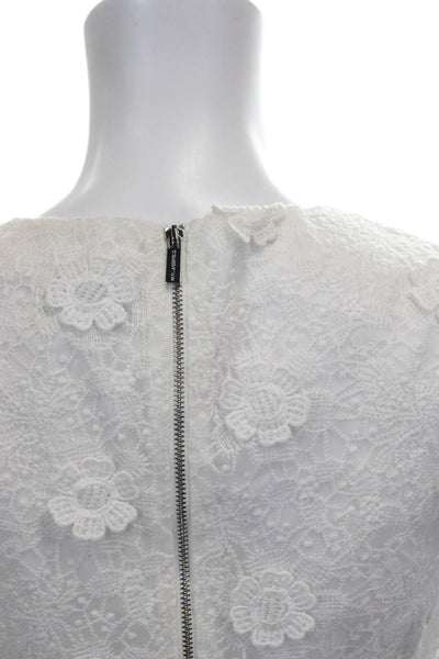 Karl Lagerfeld Women White Floral Shift Dress Sleeveless Short Size 6