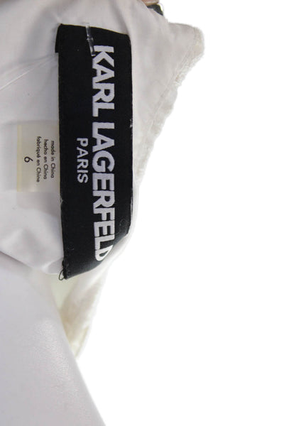 Karl Lagerfeld Women White Floral Shift Dress Sleeveless Short Size 6