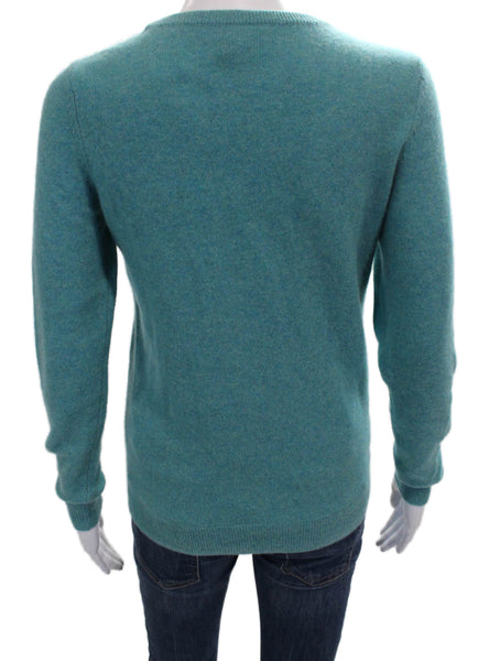 C by Bloomingdales Women Cashmere Crew Neck Pullover Green Long Sleeve Size XS