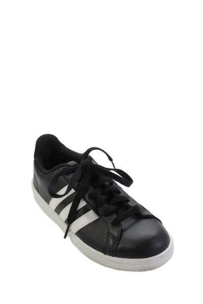 Adidas Womens Cloudfoam Leather Sneakers Black White Size 6.5