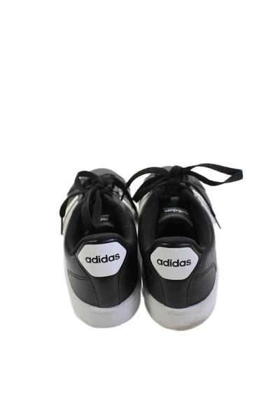 Adidas Womens Cloudfoam Leather Sneakers Black White Size 6.5