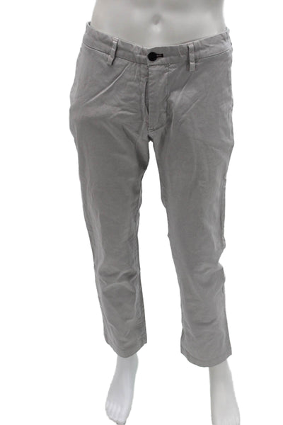 Il Lanificio Mens Chino Pants Gray Cotton Button Inseam 30 Size 33