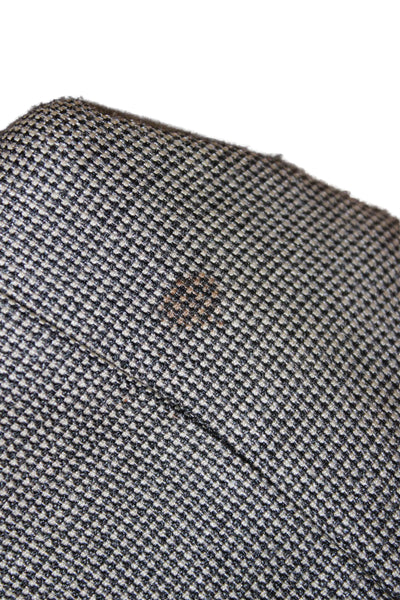 Tallia Mens Silk Check Blazer Gray Buttoned Size 42