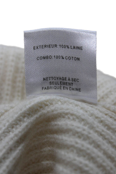 Sea New York Womens Ivory Wool High Neck Long Sleeve Pullover Sweater Size M