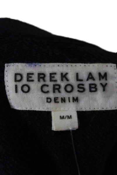 Derek Lam 10 Crosby Womens Basic Sleeveless Tee Blue Cotton Round Neck Size M