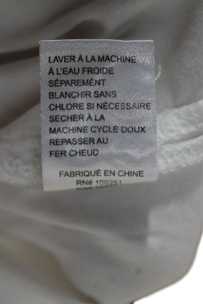 Birds of Paradis Women Basic White Cotton Collared Long Sleeve Blouse Size M