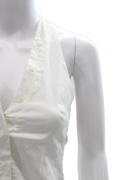 Zara Women Basic Halter Linen Tank White Size XS