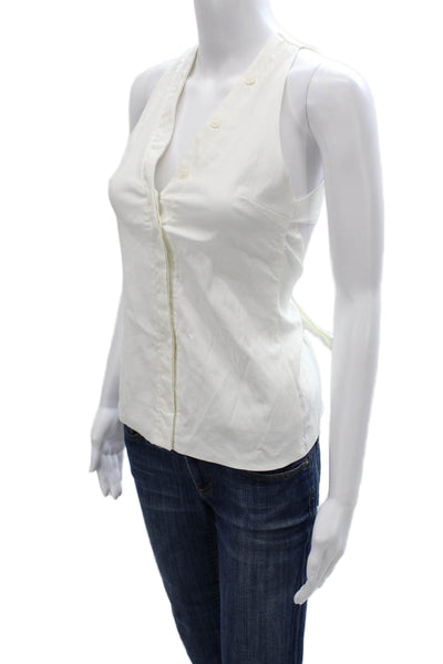 Zara Women Basic Halter Linen Tank White Size XS