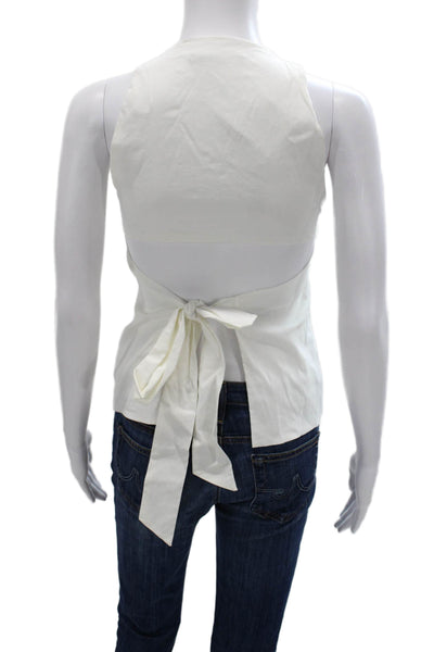 Zara Women Basic Halter Linen Tank White Size XS