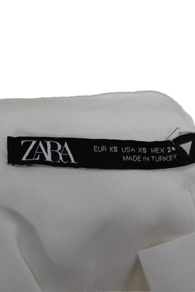 Zara Women Basic Halter Linen Tank White Size XS