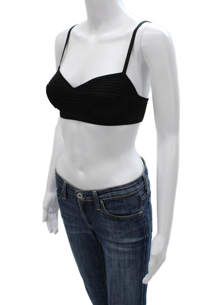 Jonathan Simkhai Women Cropped Tank Black Sweetheart Sleeveless Size XS