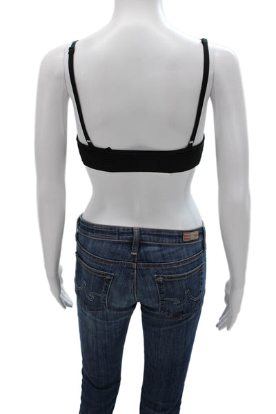 Jonathan Simkhai Women Cropped Tank Black Sweetheart Sleeveless Size XS