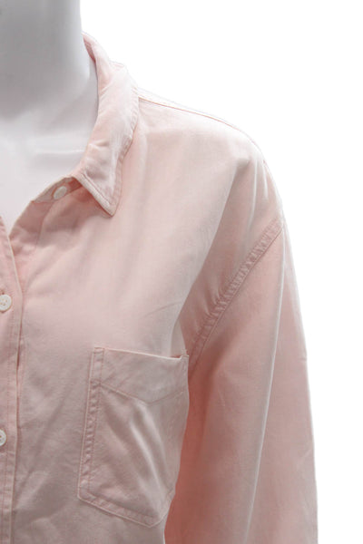 Rails Womens Pink Collared Long Sleeve Button-Up Basic Top Size XL