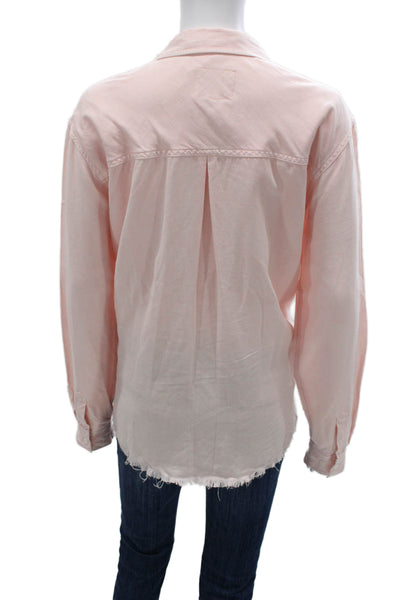 Rails Womens Pink Collared Long Sleeve Button-Up Basic Top Size XL