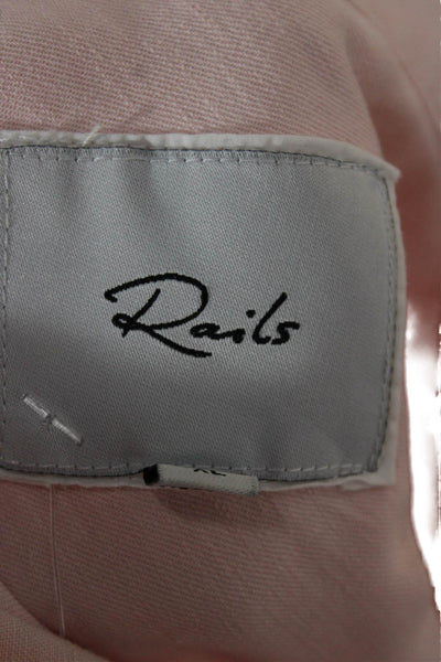 Rails Womens Pink Collared Long Sleeve Button-Up Basic Top Size XL