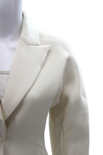 Zara Womens Pantsuit Ivory Polyester Long Sleeve Buttoned Size XS