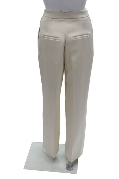 Zara Womens Pantsuit Ivory Polyester Long Sleeve Buttoned Size XS