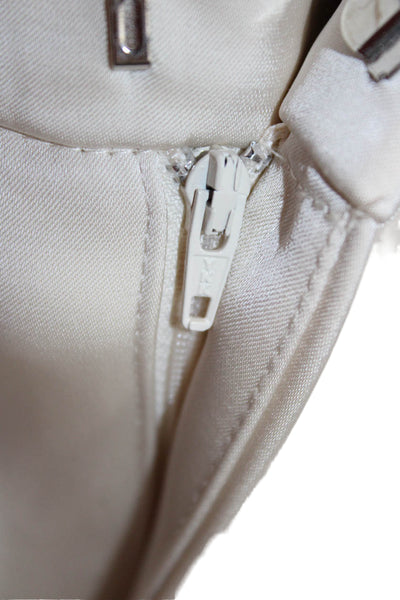 Zara Womens Pantsuit Ivory Polyester Long Sleeve Buttoned Size XS