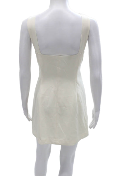 The Wolf Gang Womens Ivory Sheath Dress V-Neck Sleeveless Short Size XL