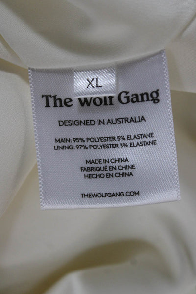 The Wolf Gang Womens Ivory Sheath Dress V-Neck Sleeveless Short Size XL