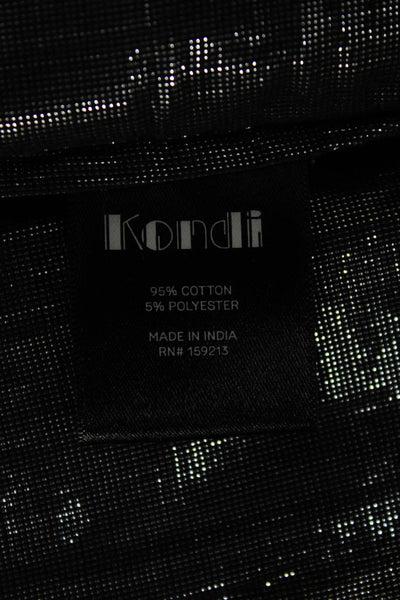 Kondi Women Jumpsuit Black Cotton Long Sleeve Collared Button Size M