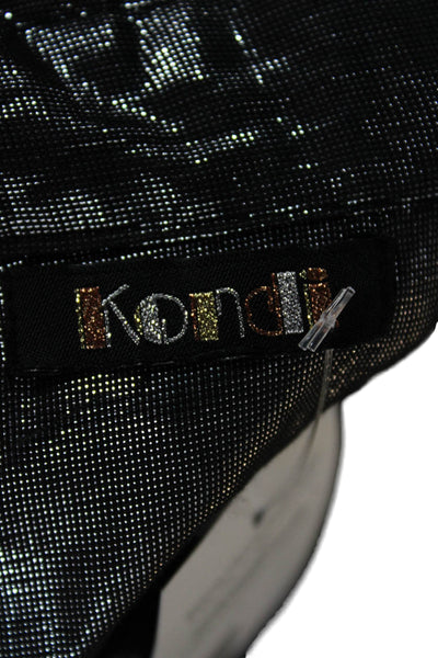 Kondi Women Jumpsuit Black Cotton Long Sleeve Collared Button Size M