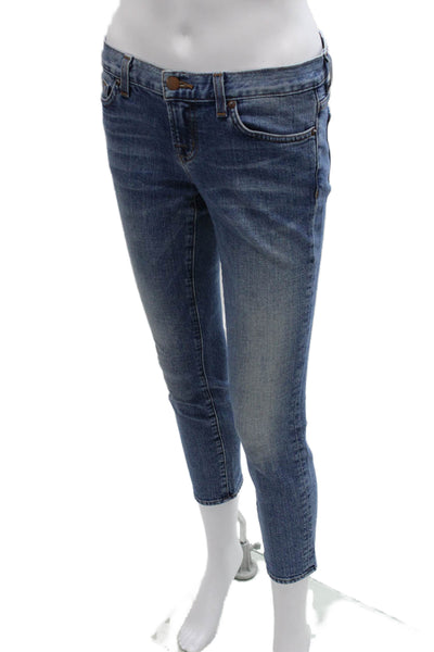 J Brand Womens Skinny Jeans Blue Cotton Blend Mid Rise Size 26