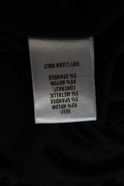 Bailey 44 Womens Basic V Neck Nylon Blouse Long Sleeve Pullover Black Size S
