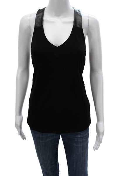 Iris Setlakwe Women Black Acetate V-Neck Sleeveless Basic Tank Size S
