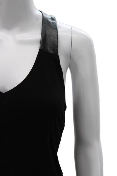 Iris Setlakwe Women Black Acetate V-Neck Sleeveless Basic Tank Size S