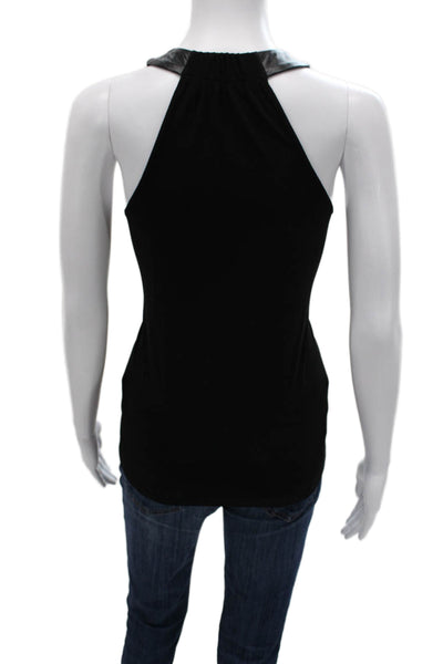 Iris Setlakwe Women Black Acetate V-Neck Sleeveless Basic Tank Size S