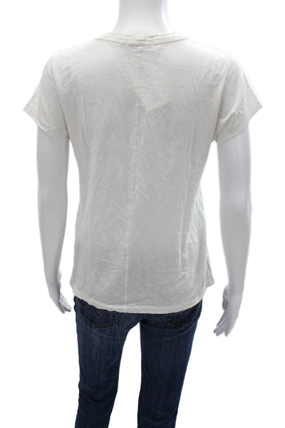 Rag & Bone Women White Crew Neck Short Sleeve T-Shirt Pima Cotton Size S