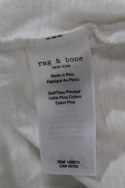 Rag & Bone Women White Crew Neck Short Sleeve T-Shirt Pima Cotton Size S
