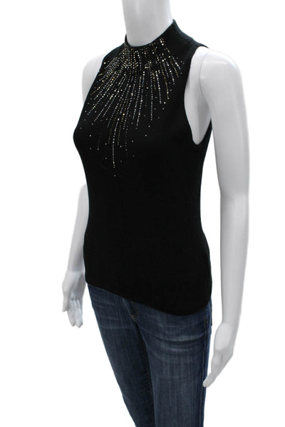 Autumn Cashmere Women Black High Neck Sleeveless Basic Tank Size S