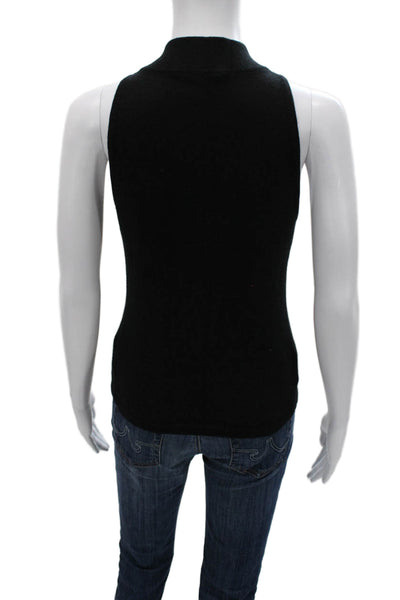 Autumn Cashmere Women Black High Neck Sleeveless Basic Tank Size S