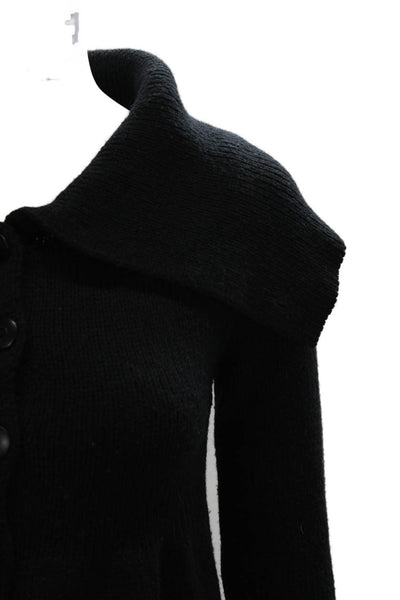 Vince Womens Wool Collared Black Cardigan Long Sleeve Solid Size S