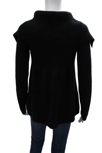 Vince Womens Wool Collared Black Cardigan Long Sleeve Solid Size S