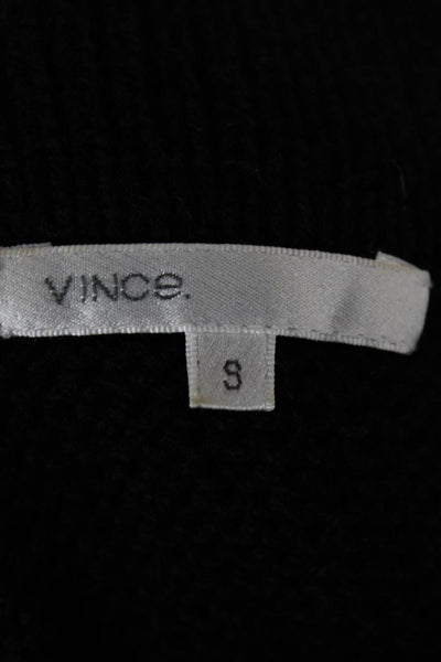 Vince Womens Wool Collared Black Cardigan Long Sleeve Solid Size S