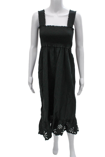 Rails Womens Black Organic Cotton Square Neck Sundress Sleeveless Petite Size S