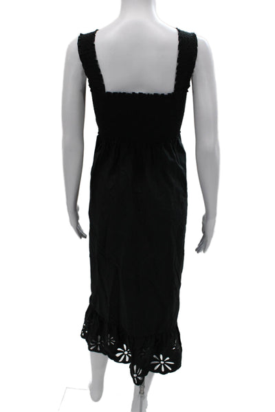 Rails Womens Black Organic Cotton Square Neck Sundress Sleeveless Petite Size S