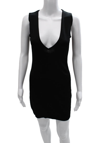 Members Only Womens Bodycon Dress Black Sleeveless Rayon Size 6