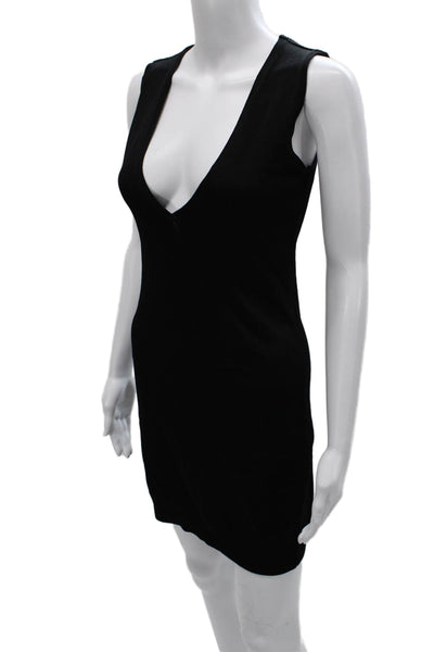 Members Only Womens Bodycon Dress Black Sleeveless Rayon Size 6