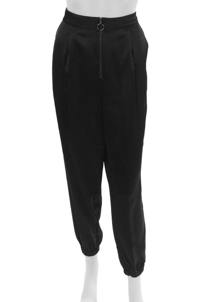 Paige Womens Jogger Pants Black Polyester Zip Inseam 27 Size 6
