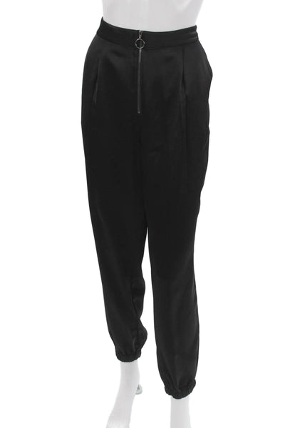Paige Womens Jogger Pants Black Polyester Zip Inseam 27 Size 6