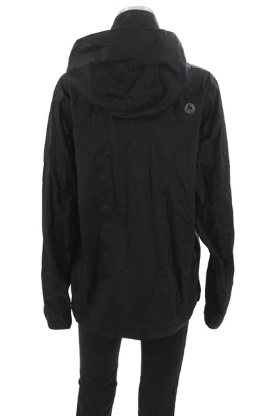 Marmot Women Rain Coat Black Nylon Zip Size S