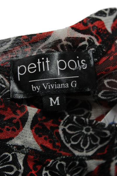 Petit Pois Women Cardigan Floral Multicolor Collared Button Long Sleeve Size M