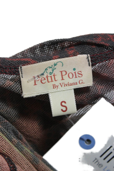 Petit Pois Womens Floral Nylon Cardigan Buttonup Multicolor Size S