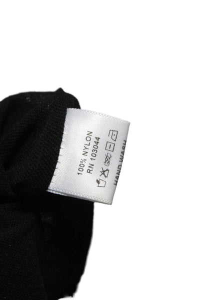 Petit Pois Women Black V-Neck Long Sleeve Basic Blouse Nylon Pullover Size XS