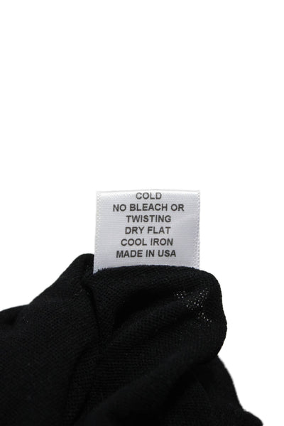 Petit Pois Women Black V-Neck Long Sleeve Basic Blouse Nylon Pullover Size XS
