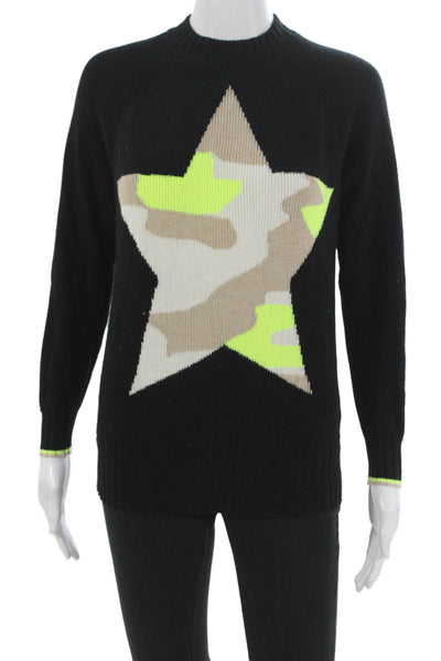 WISPR Womens Black Camouflage Star Cotton Crew Neck Pullover Long Sleeve Size S